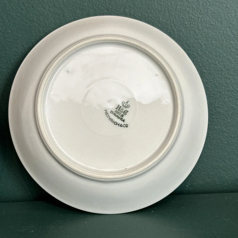 Vintage Heinrich H&C Selb Bavaria Small Bowl Set Of 2 Floral Deco Gold Rim